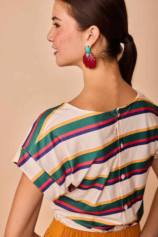 Top Luaña Manga Corta Rayas