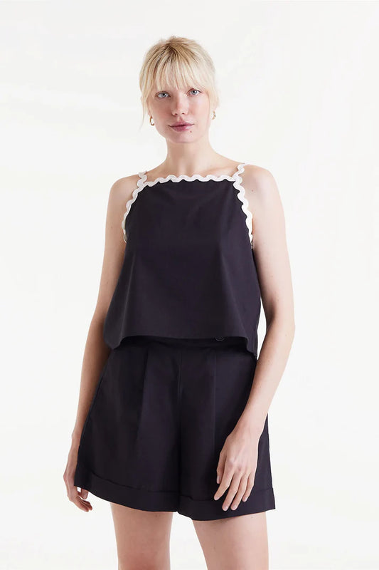 Top Tirantes Picunela Negro