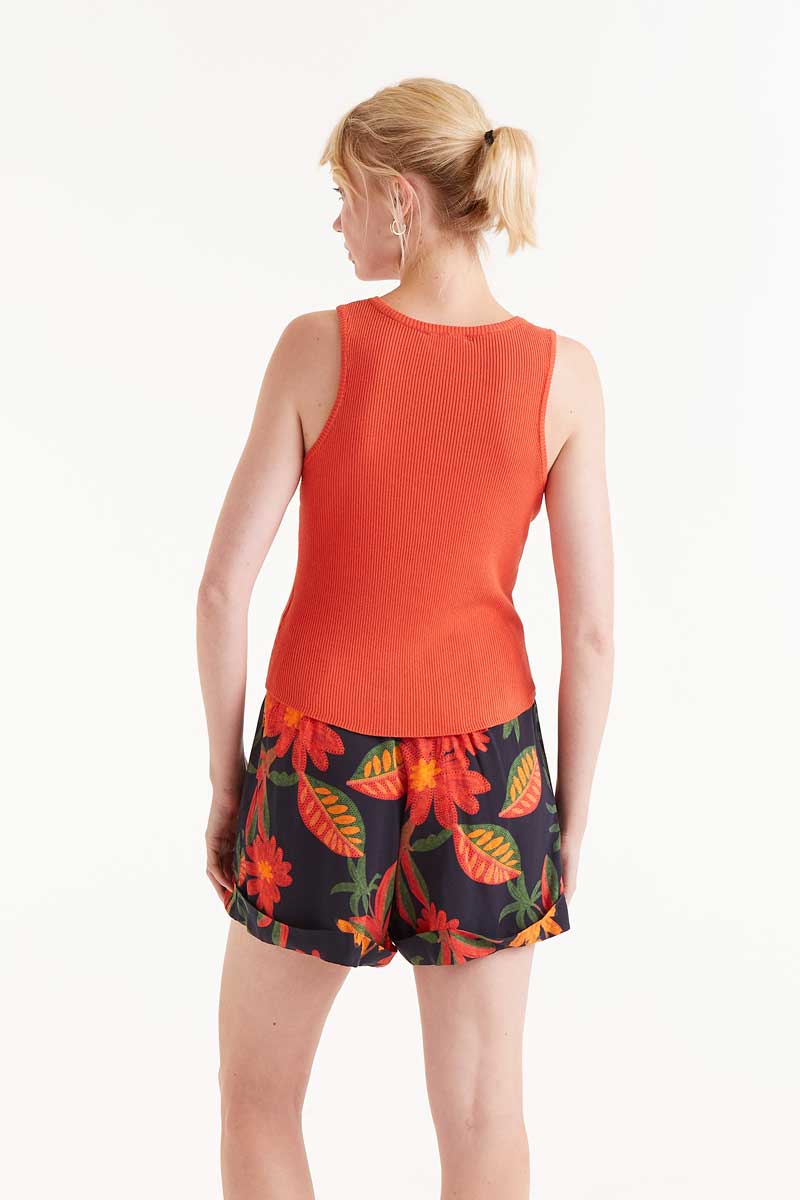 Top Punto Botones Naranja
