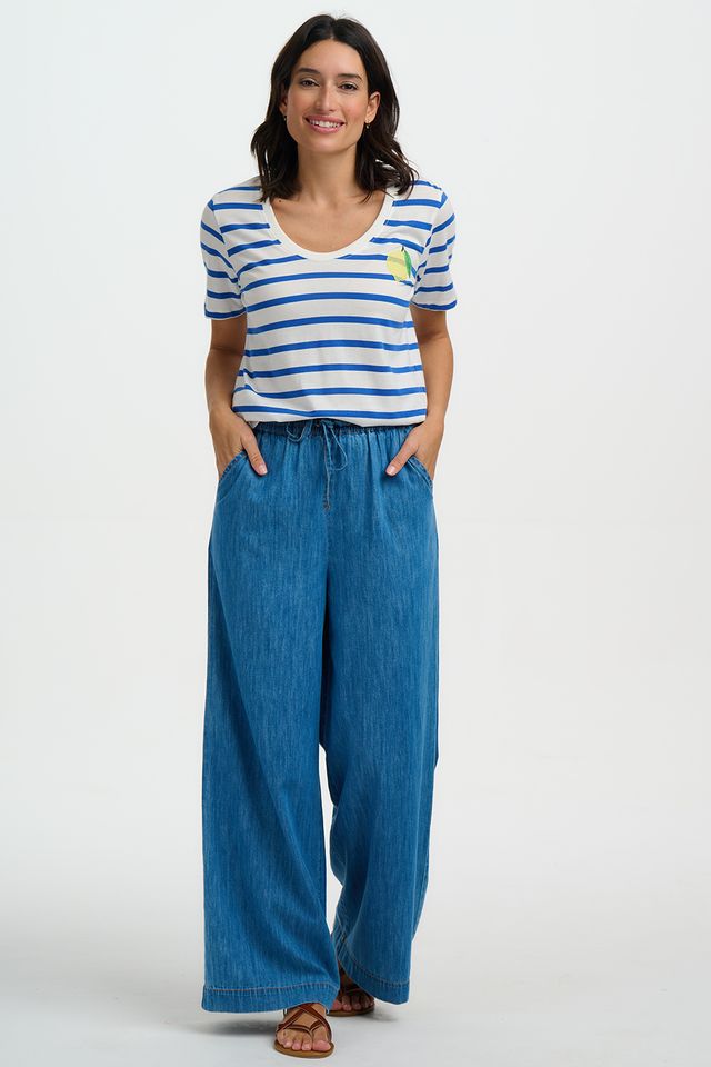 CAMISETA RAYAS AZUL LIMÓN