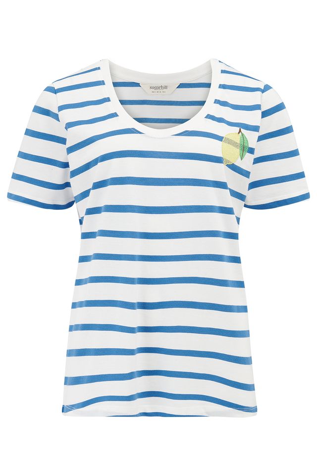 CAMISETA RAYAS AZUL LIMÓN