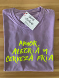 Camiseta Amor, alegría y cerveza fría
