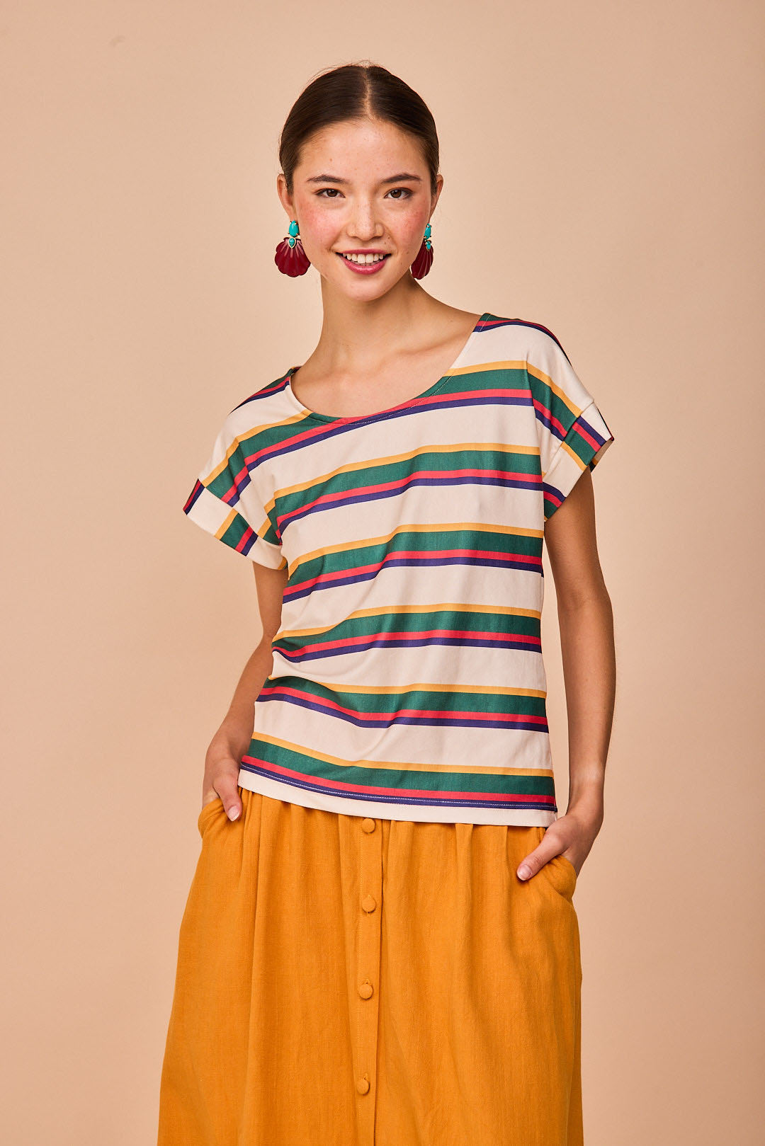 Top Luaña Manga Corta Rayas