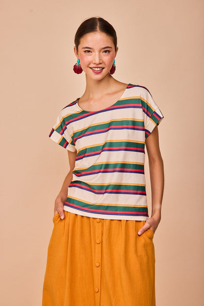 Top Luaña Manga Corta Rayas