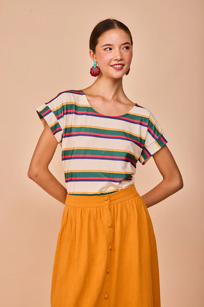 Top Luaña Manga Corta Rayas