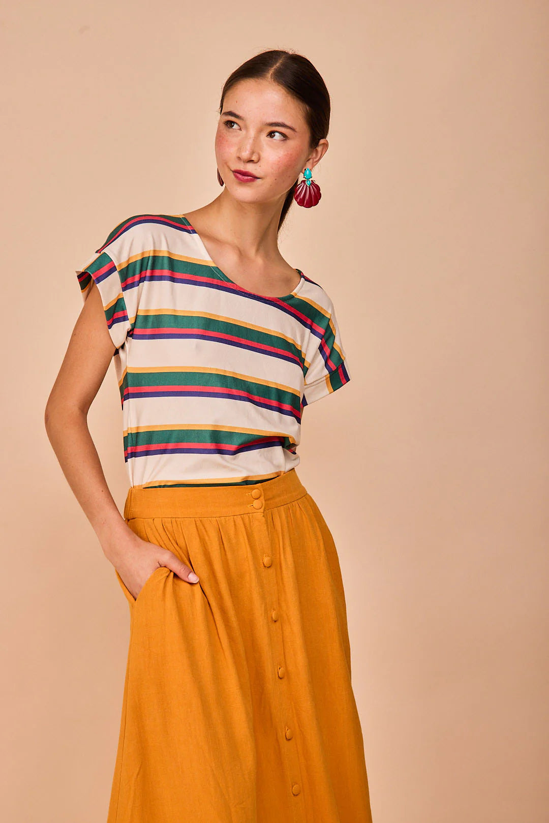 Top Luaña Manga Corta Rayas