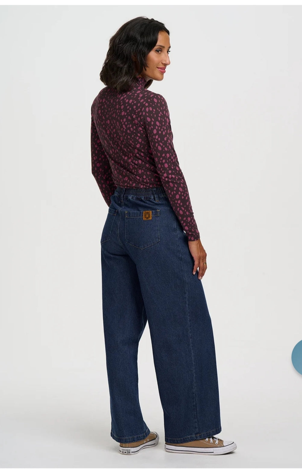 SUGARHILL BRIGHTON · Annika Jersey Turtleneck Top – Fuchsia Spots