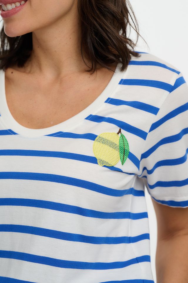 CAMISETA RAYAS AZUL LIMÓN